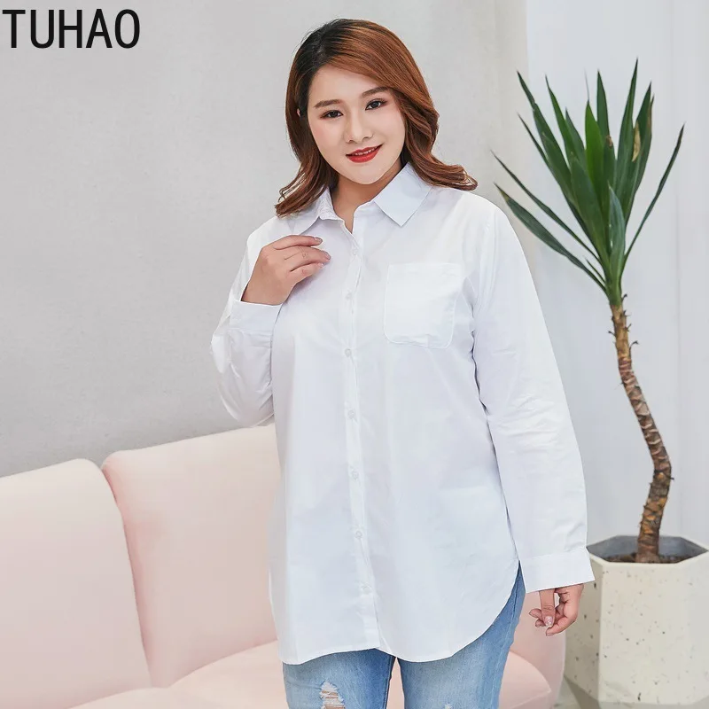 

TUHAO Womens Blouses White Tops and Blouses Casual Long Sleeve Ladies Shirts Blusas Plus Size 5XL 4XL 3XL Blusa Feminina Tops