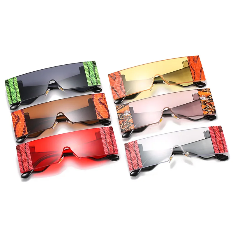 

Large Rectangular Sunglasses 2020 New Personality Oversized Sun Glasses Women Frameless Eyewears Men One Piece Eyeglasses