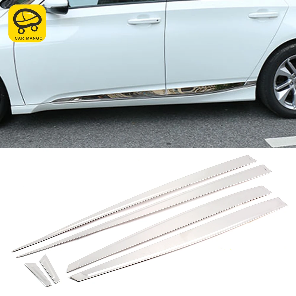

CarMango Car Accessories Door Side Chrome Trim Cover Frame Sticker Exterior Decoration Mouldings for Honda Accord 10th 2018-2020