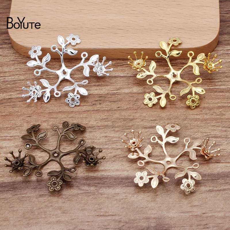 

BoYuTe (20 Pieces/Lot) 36MM Metal Brass Stamping Filigree Flower Materials for Crown Tiara Jewelry Making