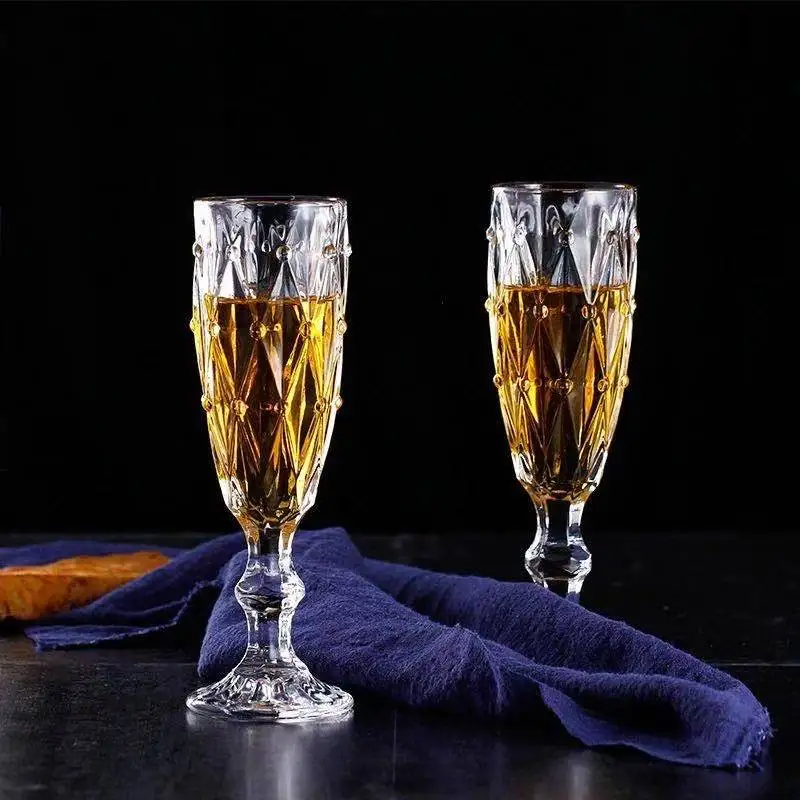 

6PCS/Top Grade Glass Champagne Glass Set of Wine, Sweet Wine, Creative and Elegant European Thick Glass, Family Goblet