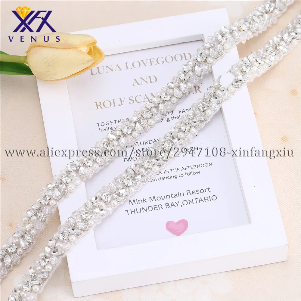 

XFX VENUS Полная ручная работа свадебные бусины Стразы Украшенные бисером аксессуары для красивых свадебных платьев