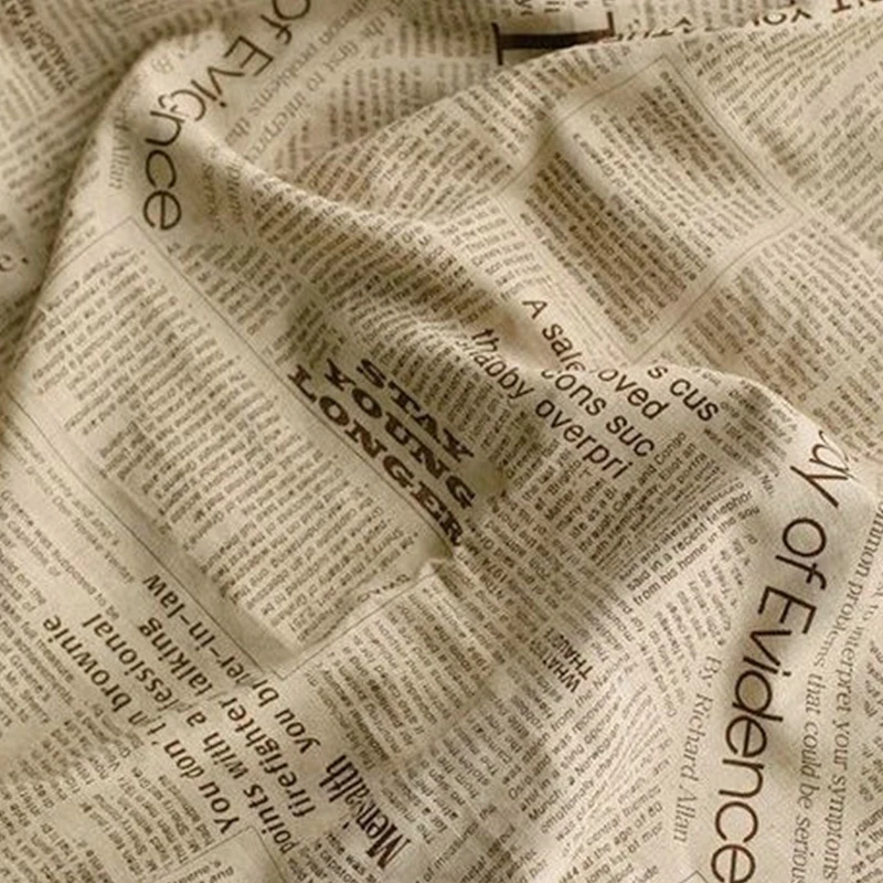 Органическая льняная ткань Per Meter Ткань для шитья рукоделие английские буквы