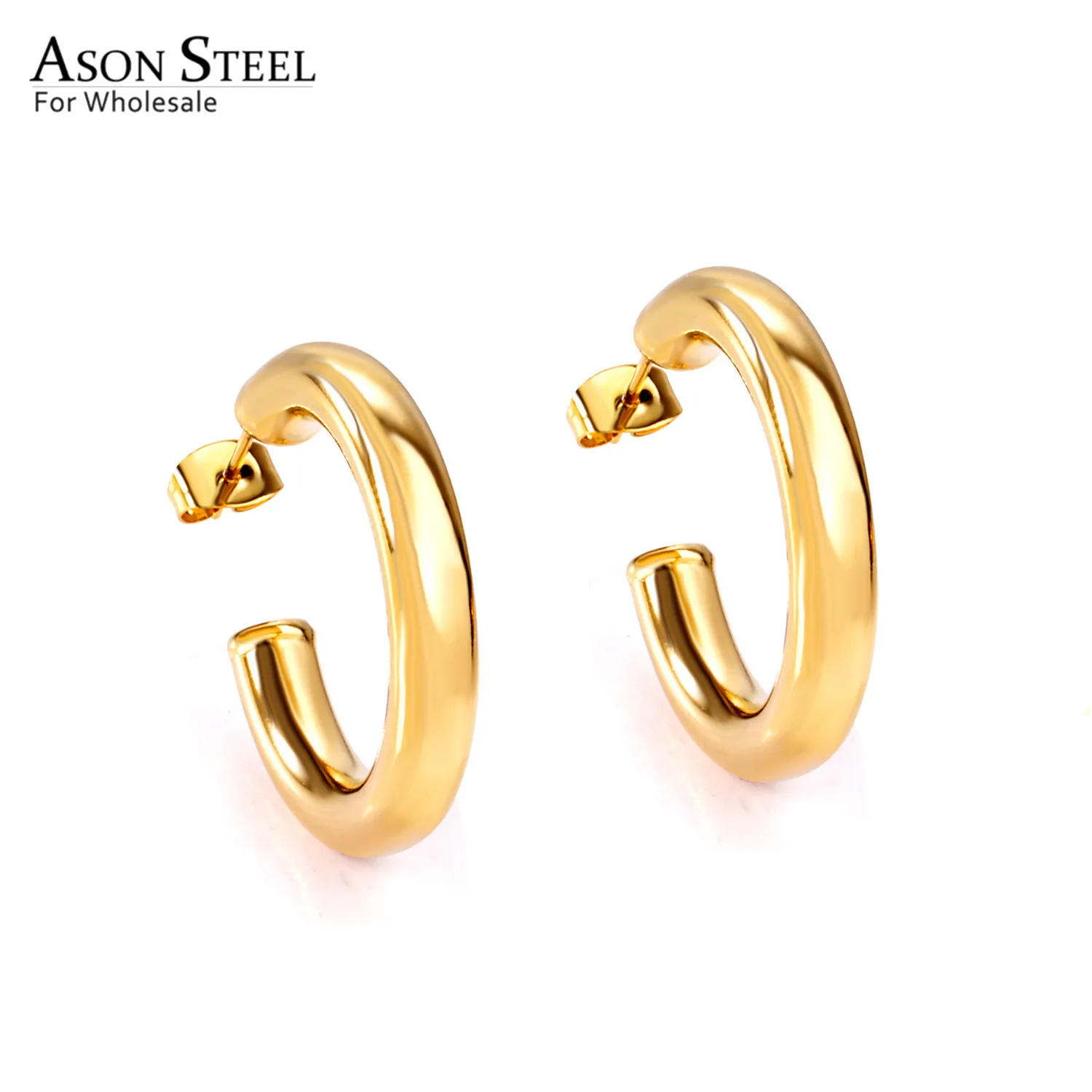 

Полукруглые серьги ASONSTEEL, гладкие серьги-гвоздики из нержавеющей стали для женщин, модные ювелирные изделия, модные ювелирные аксессуары