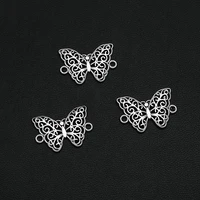 20pcslots 14x20mm antique silver plated butterfly connectors insect pendant for diy jewelry making finding supplies wholesale