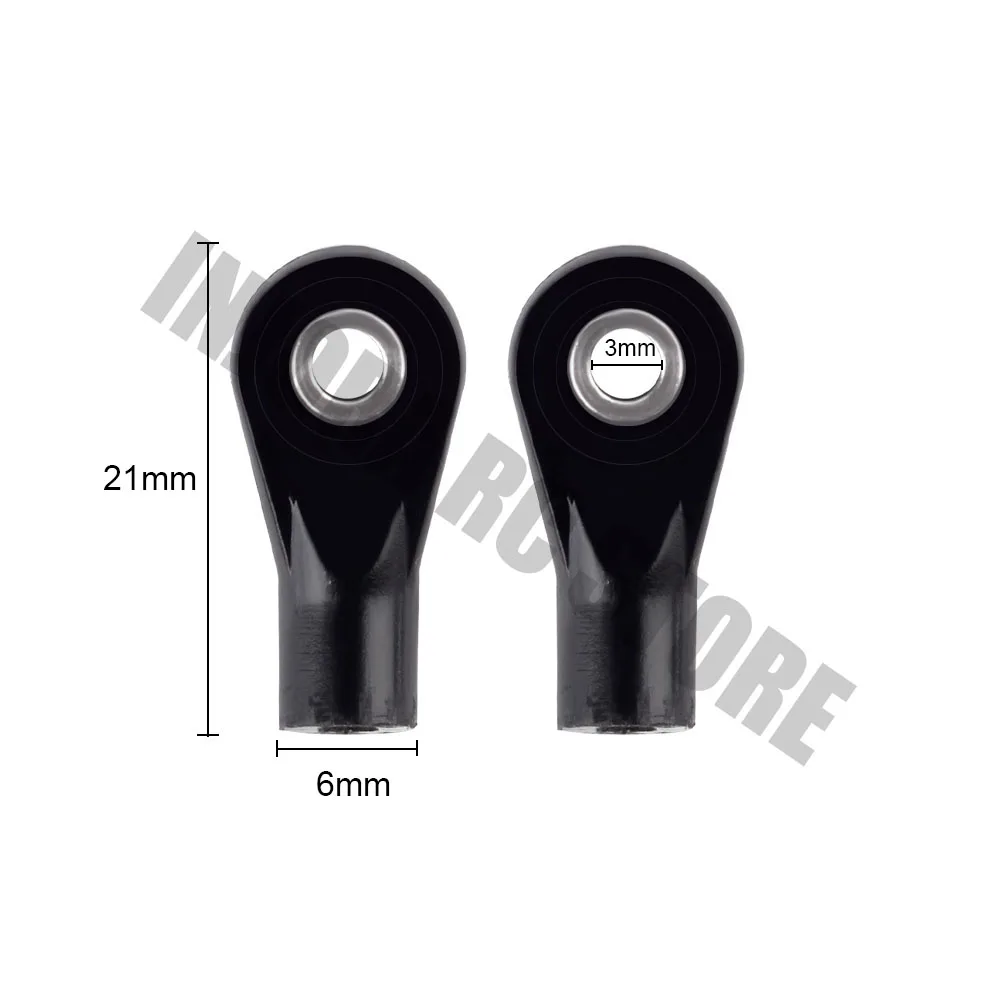 Черные пластиковые изогнутые концы стержня M3 широкие шарики для 1:10