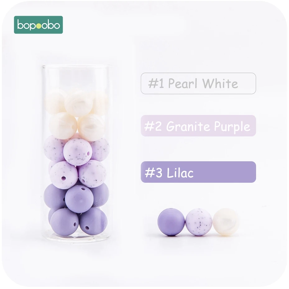 Purple Granite Силиконовые бусины bopobo, 12 мм, 50 шт., укрепляющие зубные тренировки, силиконовые прорезыватели, сделай сам, Стартовые наборы, силиконовые бусины для ожерелья - Цвет: Purple Granite