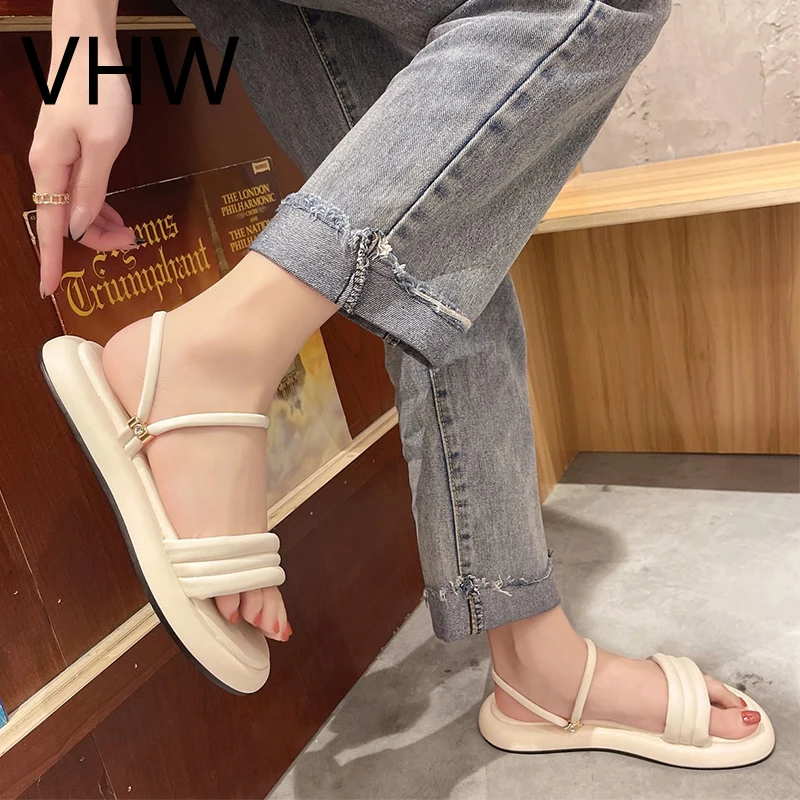 

Women Narrow Band Platform Slippers Outdoor Open Toe Elegant Solid Sandals Women Brand Design Summer Shoes Women