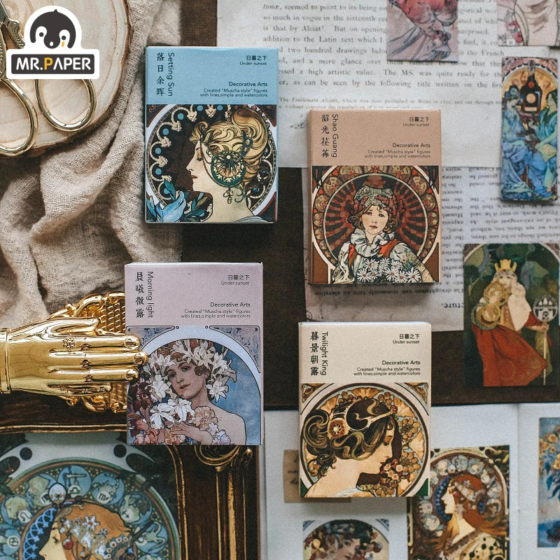 Mr.paper 40 шт. Классическая Мини-коробка для скрапбукинга с рисунком Оригинальные