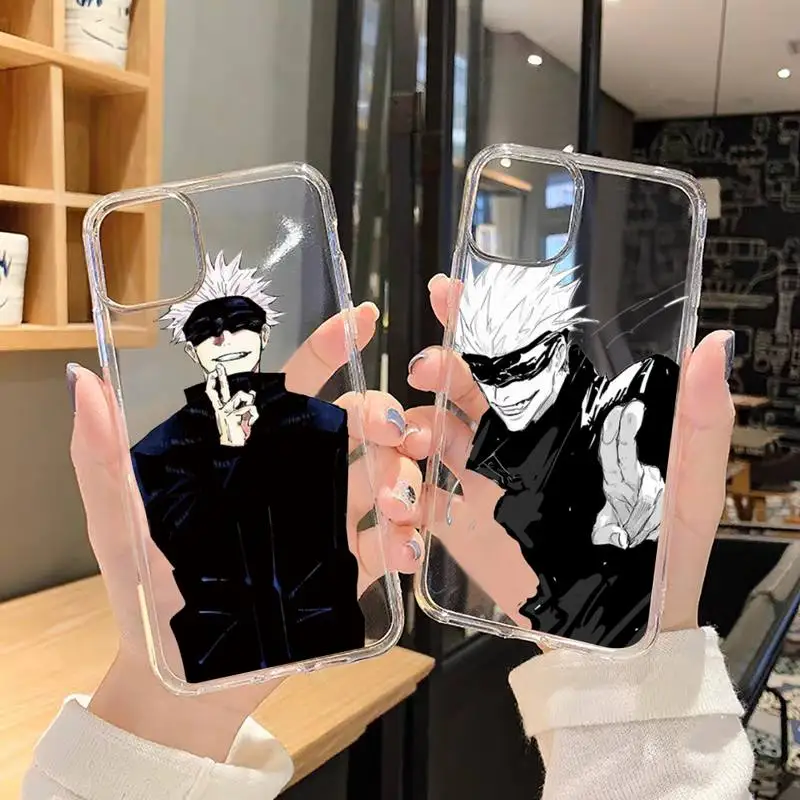 

Jujutsu Kaisen anime cartoon Phone Case Transparent for iPhone 6 7 8 11 12 s mini pro X XS XR MAX Plus SE cover funda