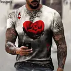 Мужская футболка с 3d принтом, летняя дышащая Спортивная футболка с принтом розы для фитнеса