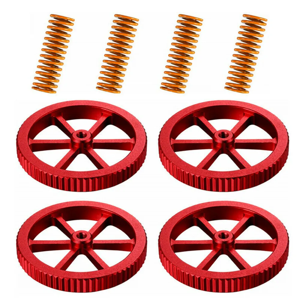 

4Pcs Upgraded Metal Hand Twist Level Nut + Hot Bed Die Springs Screw Set for Ender 3/3 Pro Replacement Accessories