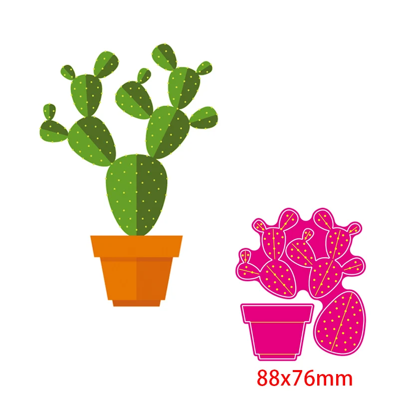 Трафарет кактус листья металлические пресс-формы для бонсая растения с алоэ в