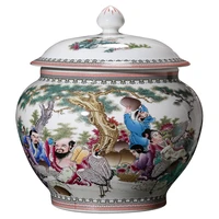 jingdezhen ceramics antique pastel tea pot hallway living room decoration large puer tea tea cake sealed jar tea container