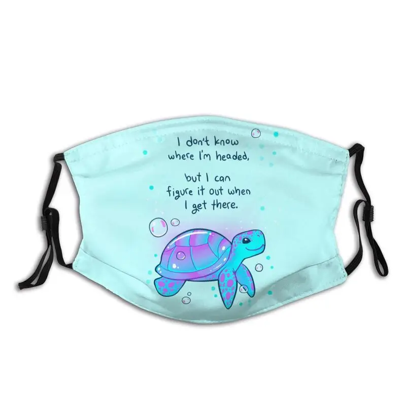 

Reusable Optimistic Sea Turtle Mouth Face Mask Animal Cartoon Anti Dust Protection Respirator Muffle Mask with Filters PM 2.5