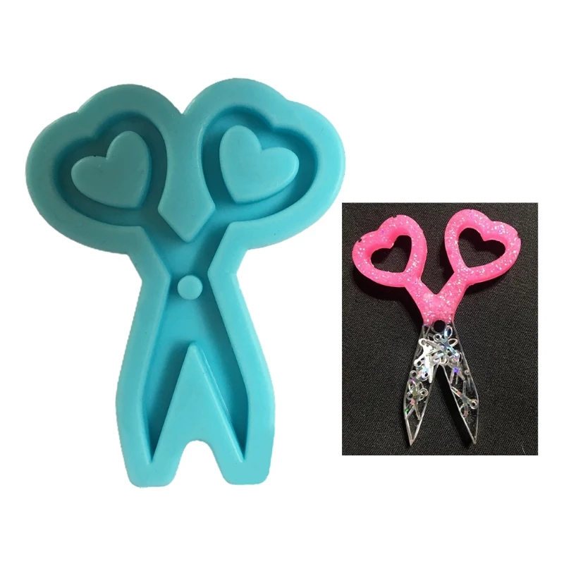 

Love Heart Mini Scissors Epoxy Resin Mold DIY Crafts Jewelry Casting Tool Keychain Pendant Silicone Mould J60E