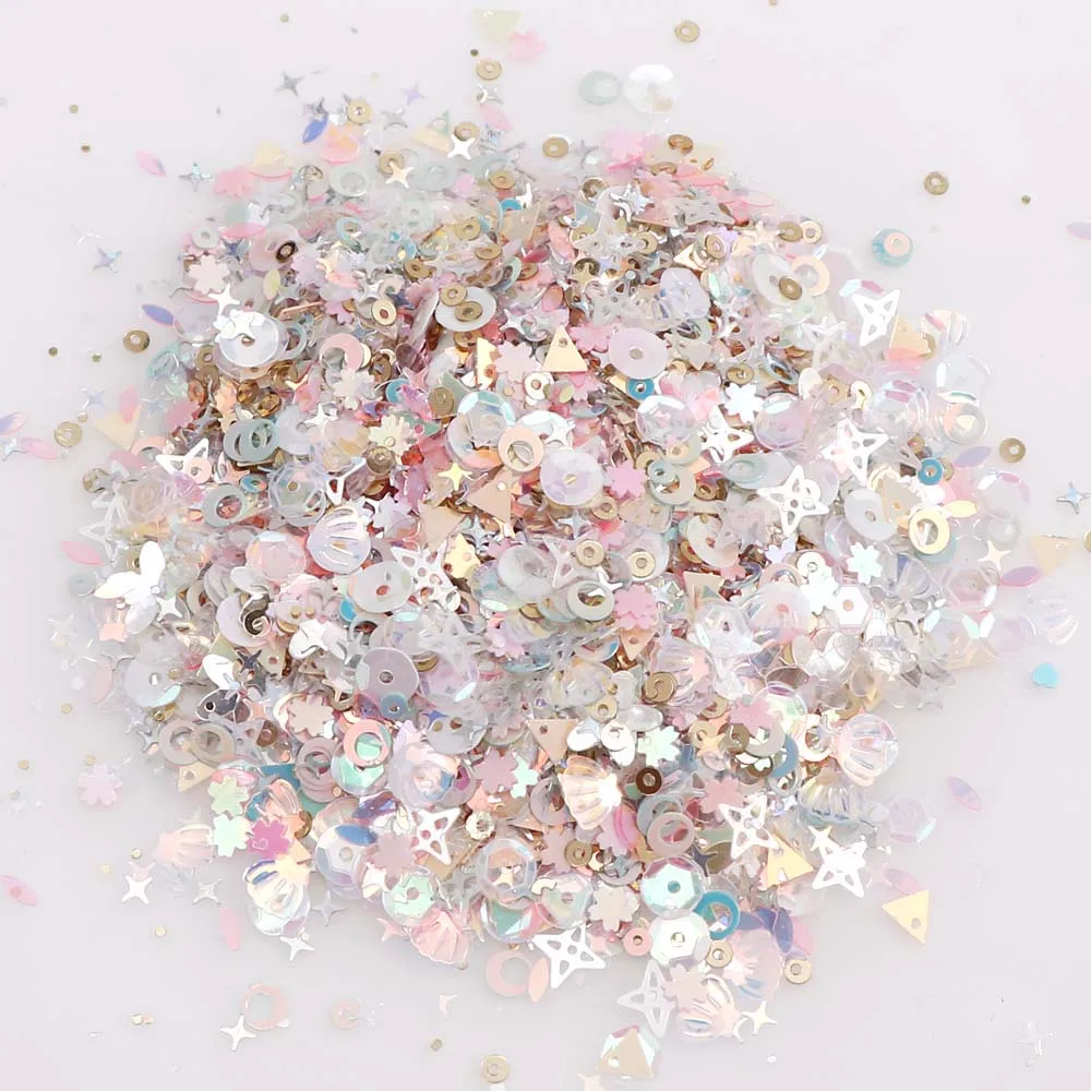 15 цветов Блестящие Блестки круглые овальные Звезды формы из ПВХ свободные