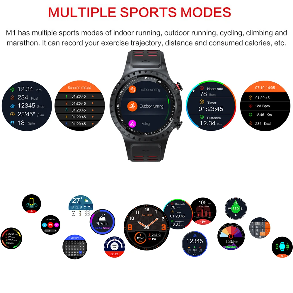 LEMFO Bluetooth Smartwatch gps Компас Барометр спортивные часы фитнес-трекер для измерения сердечного ритма Смарт-часы Android IOS поддержка 320 мАч