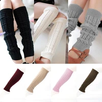 trendy leg warmer women warm knee high winter knit crochet legging boot socks slouch