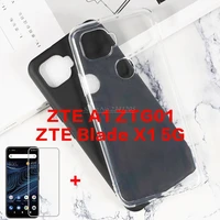 a1 ztg01 matte silicone caso soft black tpu case for zte blade x1 5g back cover with tempered glass for zte a1 ztg01 cases vetro