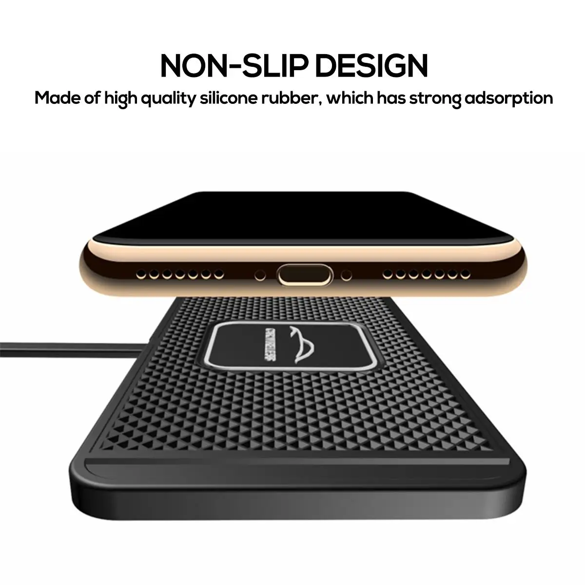 10w 2in1 non slip silicone mat car dashboard holder stand fast charging qi wireless charger dock station pad for iphone samsung free global shipping