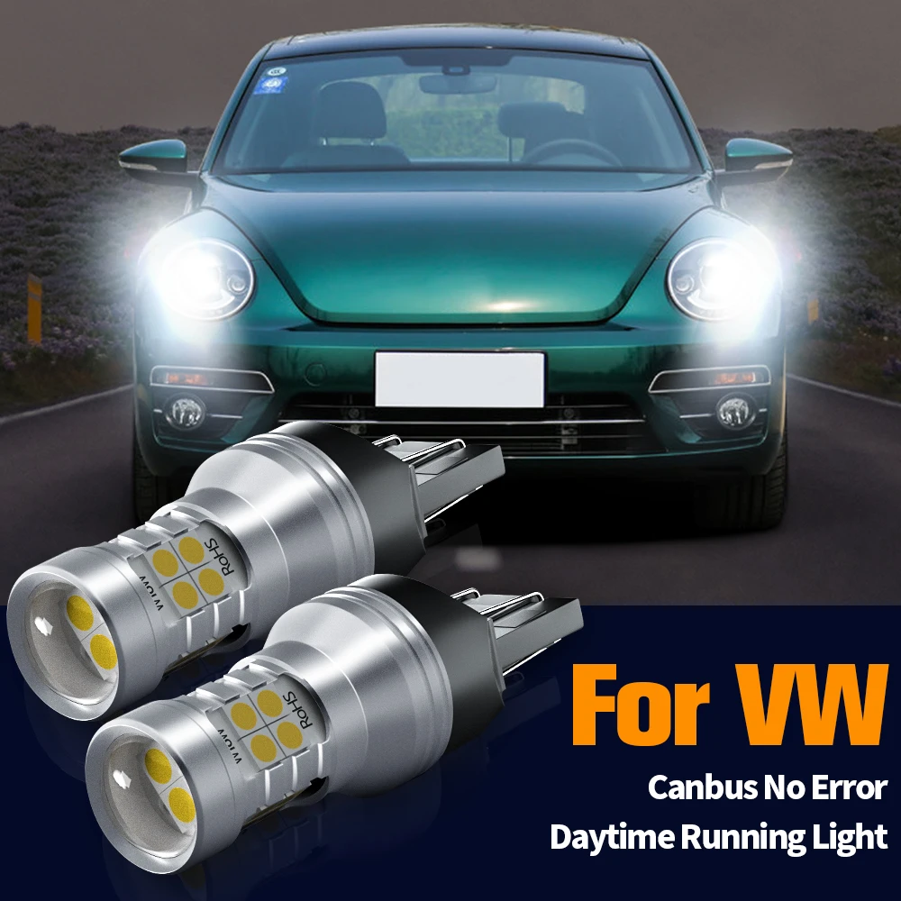 

2pcs LED Daytime Running Light DRL Bulb Lamp Canbus No Error W21/5W 7443 T20 For VW Beetle 2011-2019 Touareg 7P Caddy mk4 UP