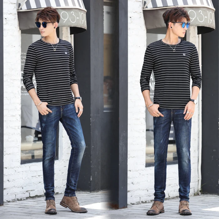 2020 Новая мода мужские узкие сильно облегающие джинсы для мужчин джинсовые брюки |