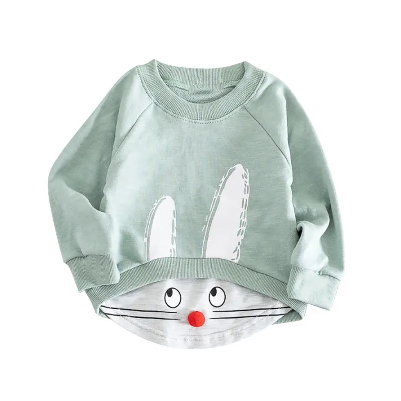 Весенне осенняя Милая модная толстовка с рисунком кролика для маленьких девочек