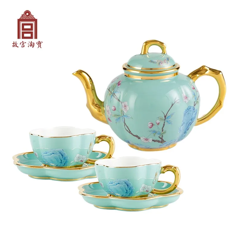 Small Golden Branch Tea Set Teapot Cup Home Birthday Gift Cultural Creative | Дом и сад