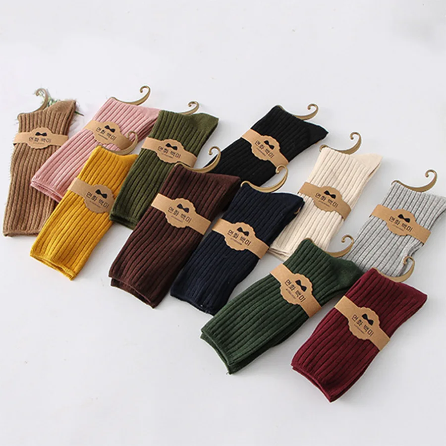 Однотонные носки для женщин повседневные хлопковые короткие черные бежевые