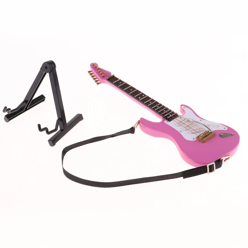 1/6 Miniature Musical Instrument Toys Stylish Pink Electric Guitar Model | Игрушки и хобби