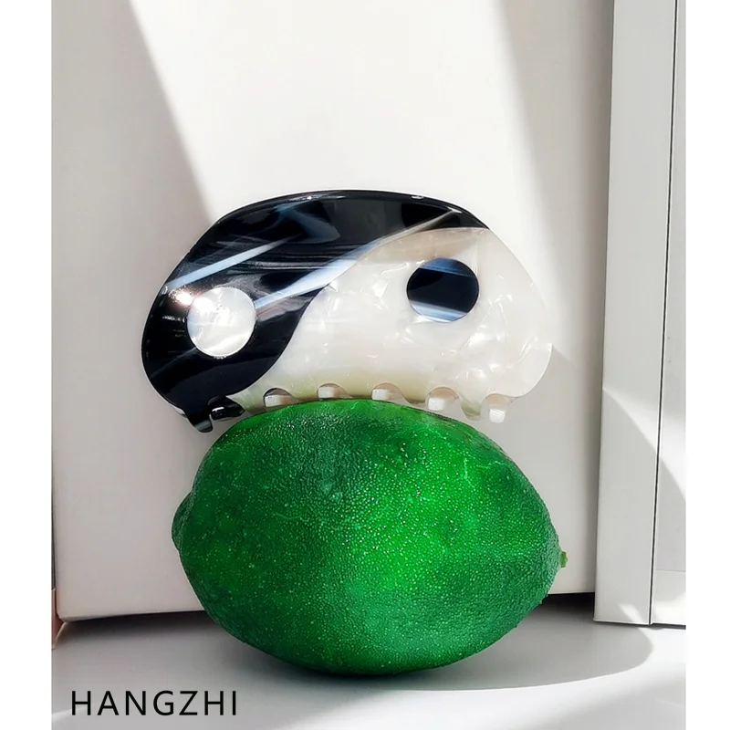 

Женская Асимметричная заколка для волос HANGZHI TaiChi Yin Yang, ацетатная заколка для волос, аксессуары для волос для женщин, новинка 2021