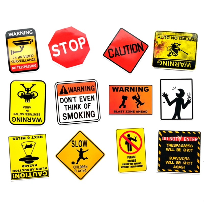 50 шт. предупреждающие наклейки знаки опасности запрещение напоминание