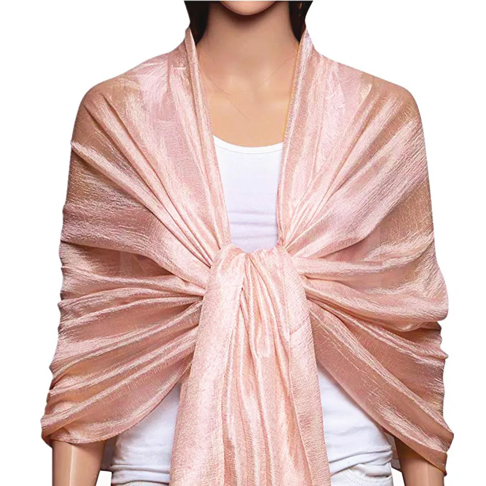 Женская шаль-шарф подарочная большая однотонная Мягкая Шелковая Свадебная