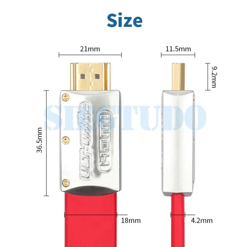 Сверхвысокоскоростной Кабель HDMI V2.0 плоский штекер 3D HDTV 2160p 4K X 2K * 2K|Кабели HDMI| |