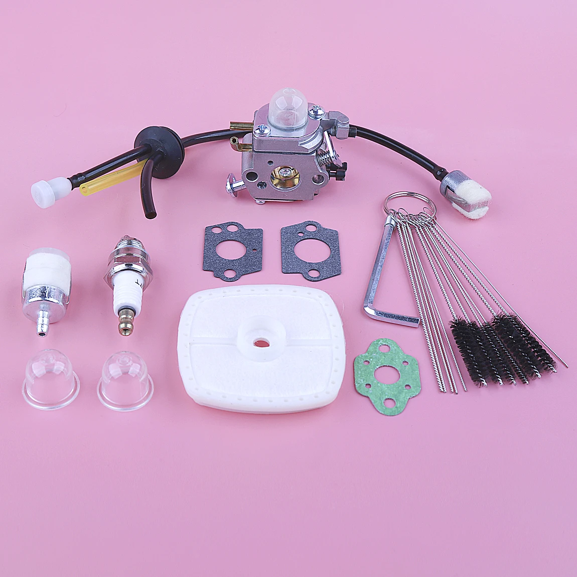 

Carburetor w Carbon Dirty Jet Cleaner Tool Air Filter Kit For Echo PB-200 PB201 ES210 ES211 C1U-K78 Primer Bulb