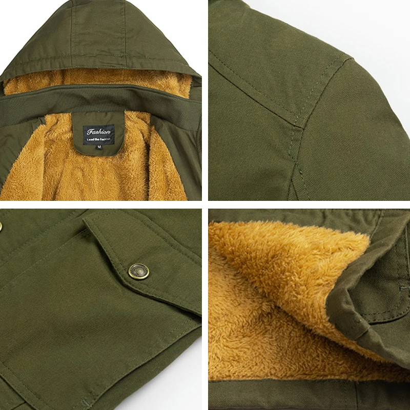 UAICESTAR Washed Cotton Winter Jacket Men 2020 New Fashion Casual Hooded Warm Men Parka Coat Windproof Military Men's Jackets