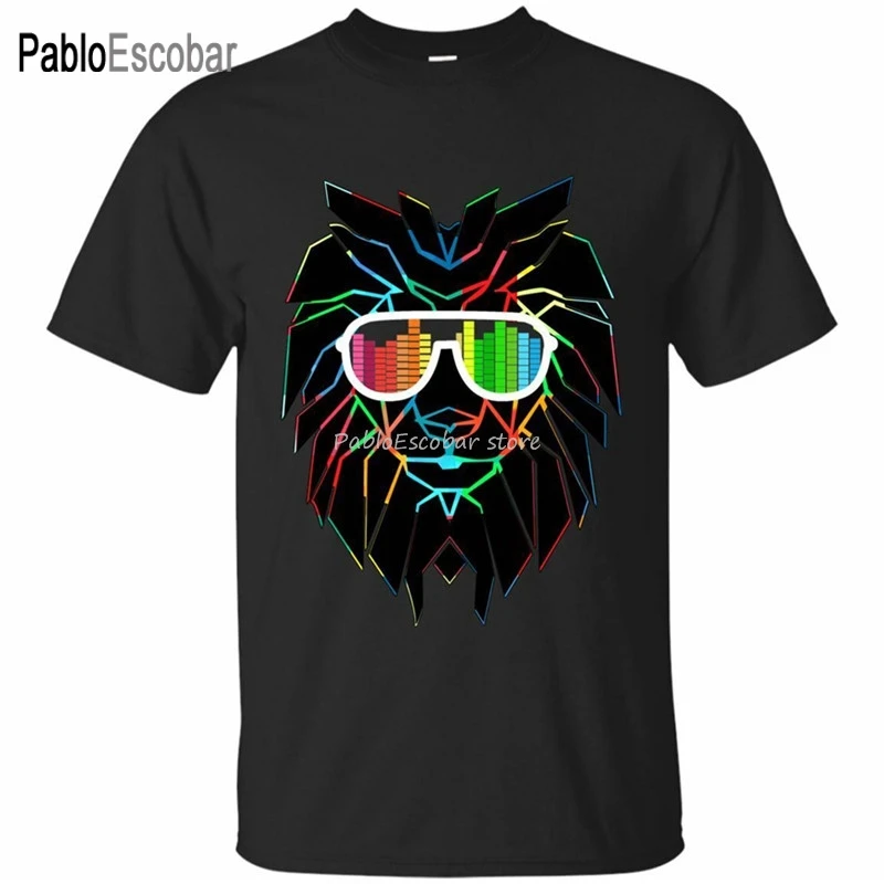 Мужская летняя футболка брендовые топы европейские размеры светодиодная черная