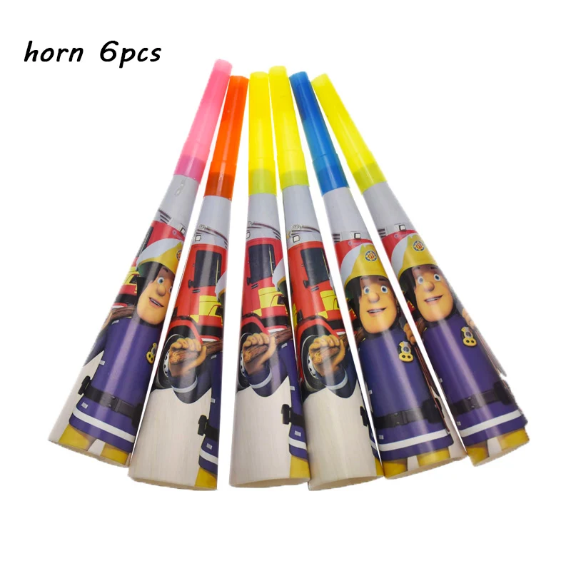 С рисунками из мультфильма Пожарный Сэм одноразовая посуда Baby Shower детский