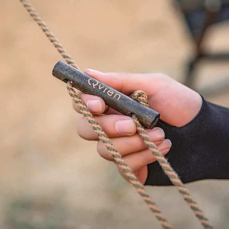 

Outdoor Camping Tent Parachute Cord Rope Buckle Wooden Cord Buckle Tensioners Fastener Travel Kit Tools