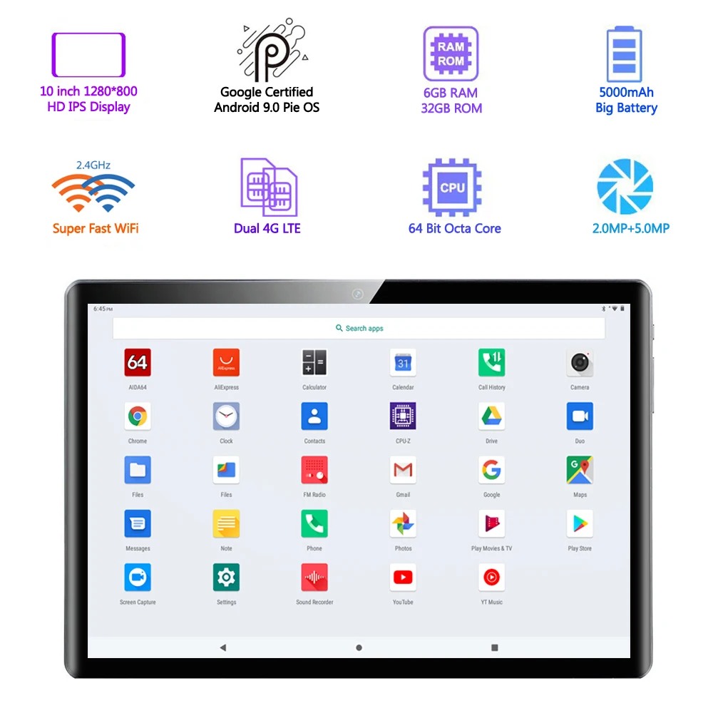 2020 Новый ультра тонкий планшетный ПК 10 дюймов восемь ядер Android 9 0 OS Оперативная