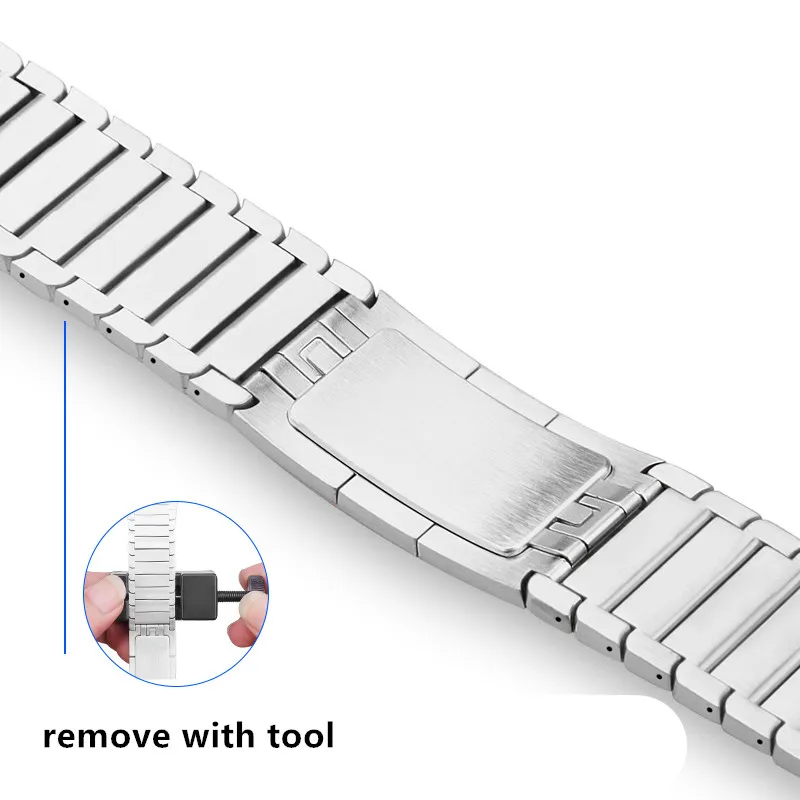 B silver Ремешок из нержавеющей стали для Apple Watch band 4 5 44 мм 40 мм стальной ремешок iwatch 4 3 ремешок 42 мм 38 мм 36L металлический браслет для часов - Цвет ремешка: B silver