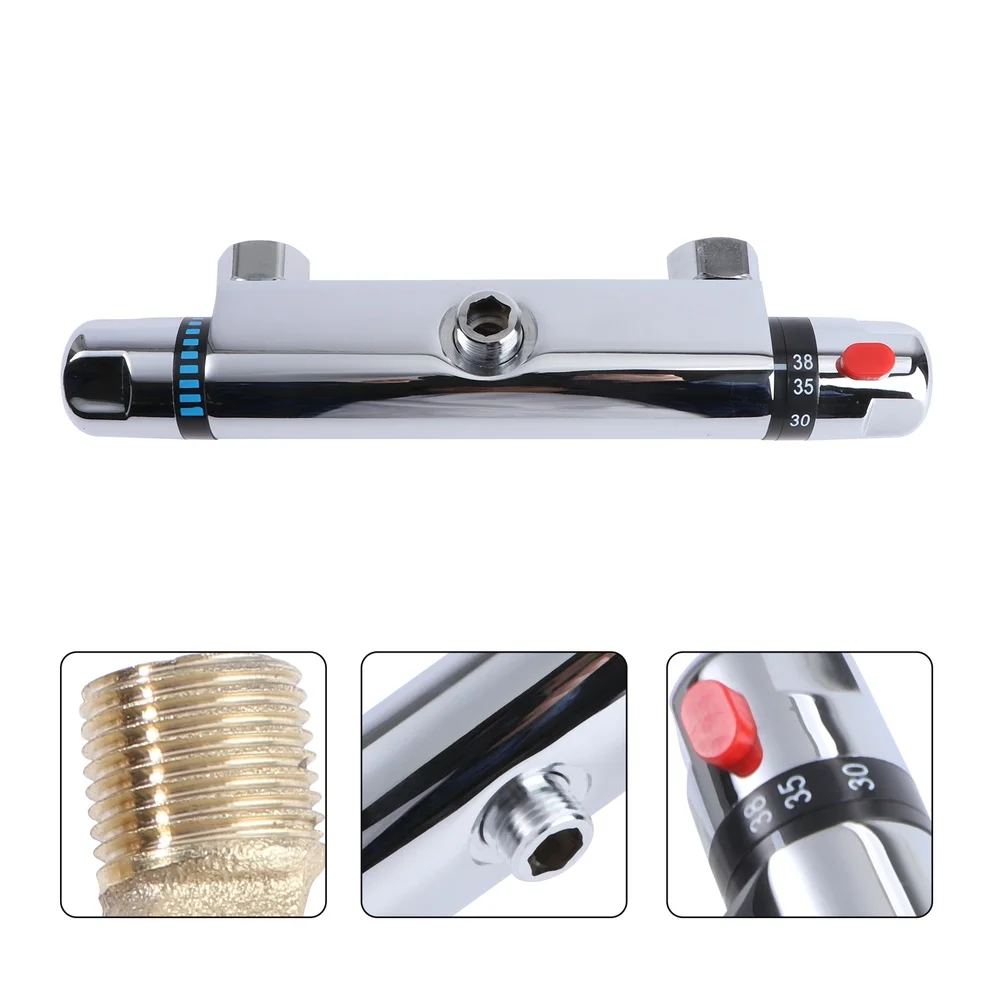 

1 Set Thermostatic Thermostatic Water Heater Mixing Faucet(Silver)