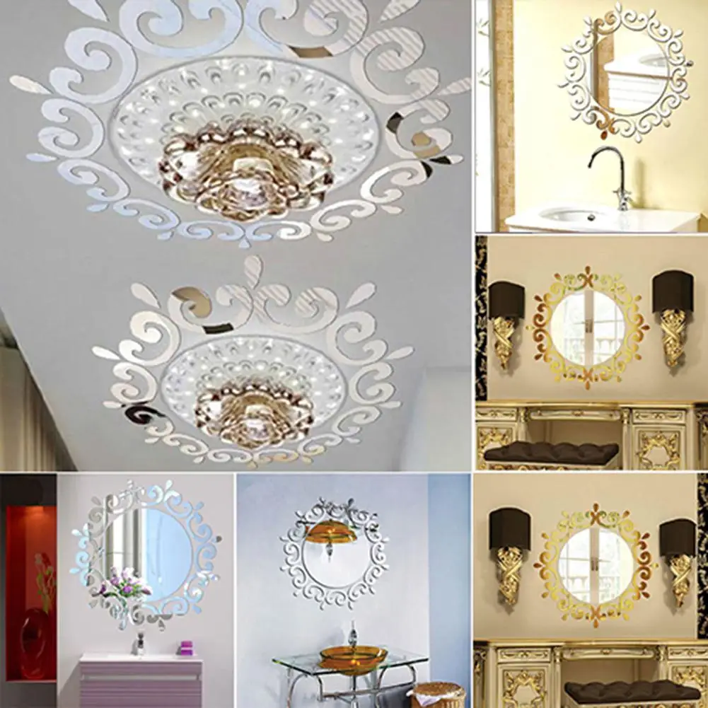 3D зеркальный эффект настенная декоративная переводная наклейка DIY домашний офис