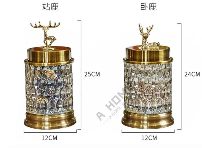 Голова оленя стеклянная Конфета украшение дома гостиной чайный столик