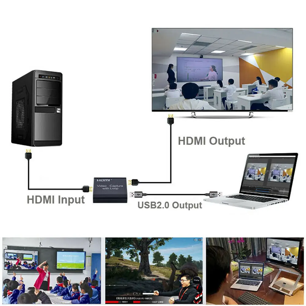 

HDMI Video Capture Card Screen Record 1080P Game Capture Streamer Device HDMI Video Capture Card Screen Record USB 2.0
