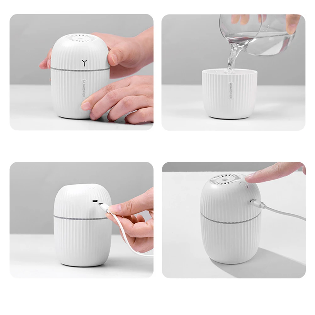 

200ml USB Air Humidifier Ultrasonic Portable Aroma Essential Oil Diffuser Cool Mist Maker Romantic Light Air Purifier