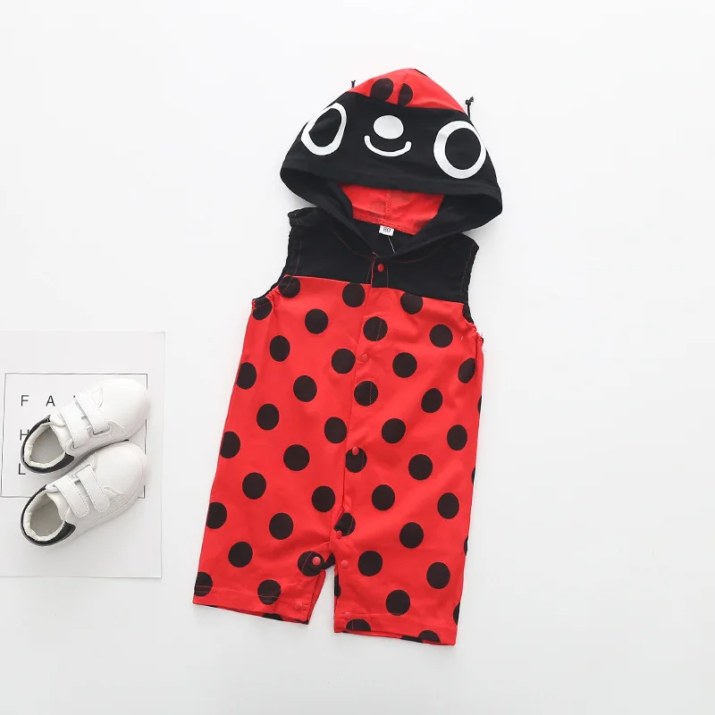 Детский хлопковый комбинезон с капюшоном без рукавов в форме тыквы пчелы |