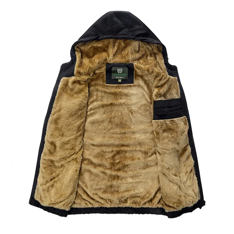 Мужская Уличная зимняя теплая куртка с защитой от ветра и бархата Утепленные