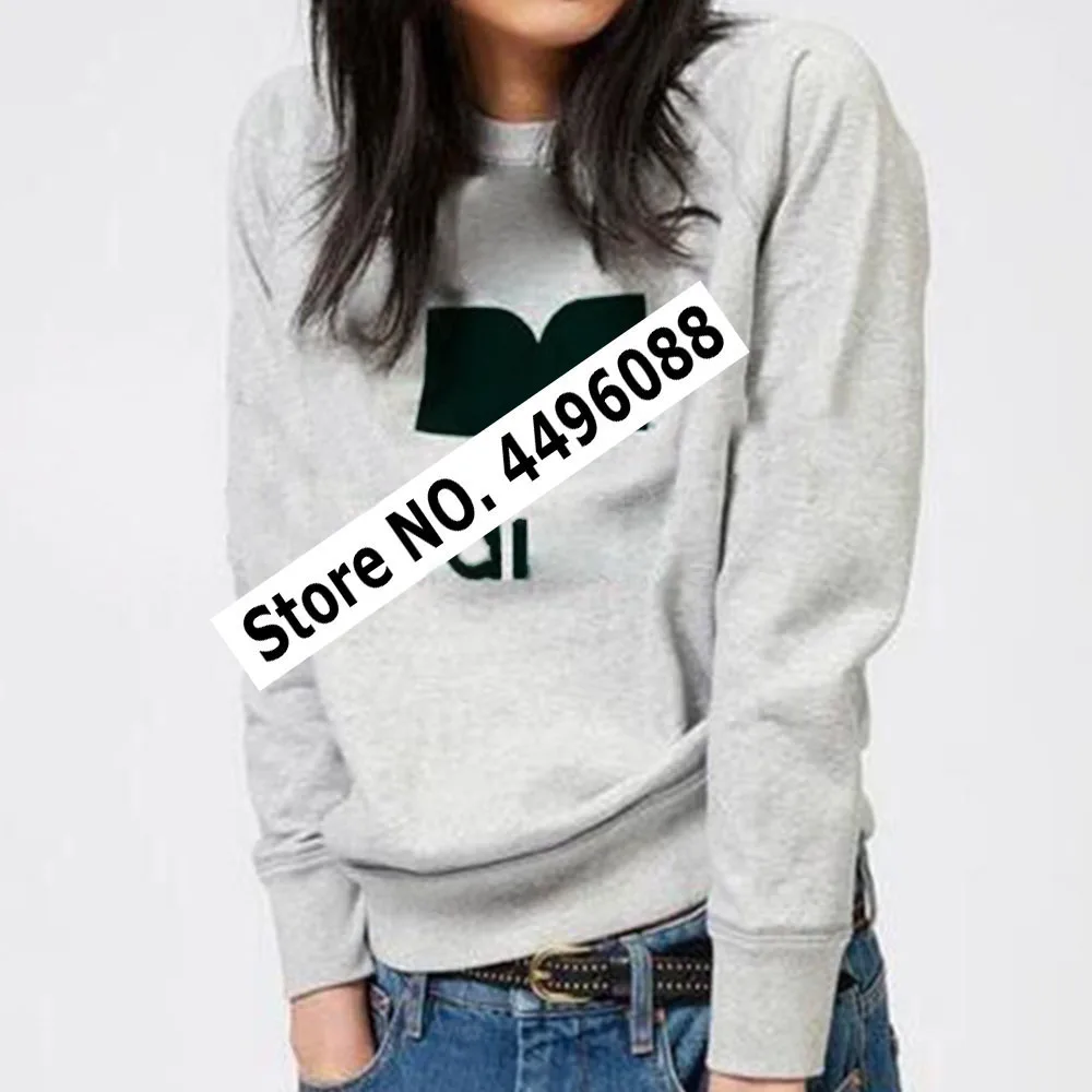 Женский свитшот с буквенным принтом пуловер свитшоты повседневные серые